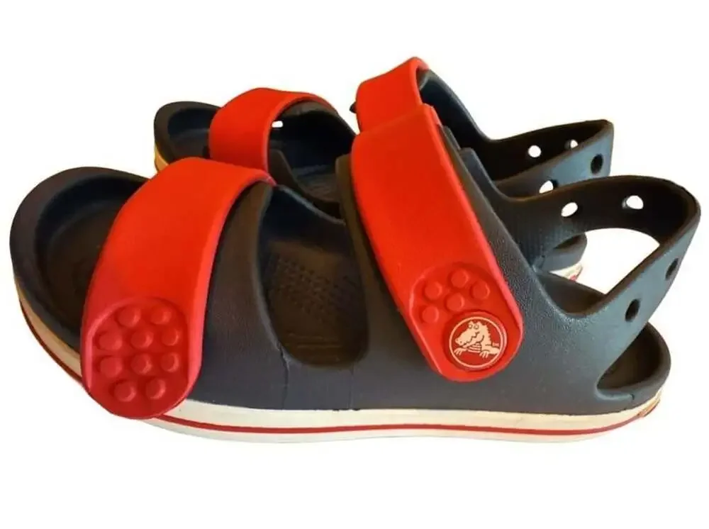 Crocs Crocband Cruiser Sandal Navy Varsity Red Size J 3